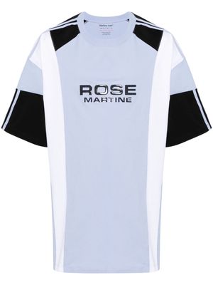 Martine Rose logo-print panelled T-shirt - Blue