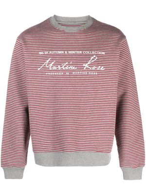 Martine Rose logo-print striped sweatshirt - Red