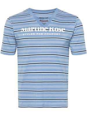 Martine Rose logo-print striped T-shirt - Blue
