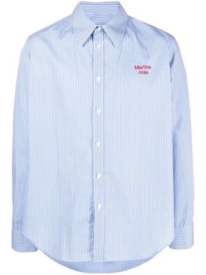 Martine Rose logo striped button-down shirt - Blue