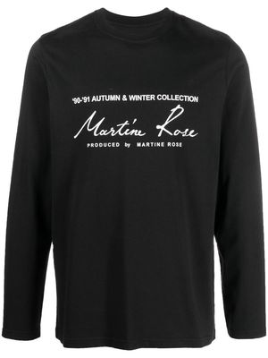 MARTINE ROSE long-sleeve logo T-shirt - Black