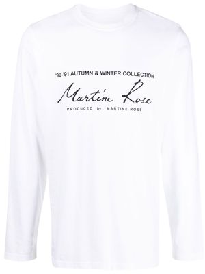 MARTINE ROSE long-sleeve logo T-shirt - White
