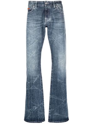 Martine Rose marble-effect bootcut jeans - Blue