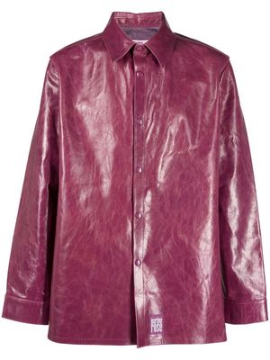 Martine Rose pebbled leather jacket - Purple