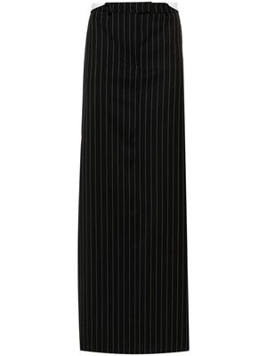 Martine Rose Rolled pinstripe-pattern wool skirt - Black