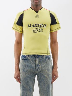 Martine Rose - Shrunken Logo-print Jersey Football Shirt - Mens - Yellow Black
