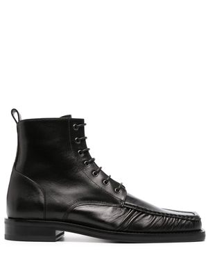 Martine Rose square-toe leather boots - Black