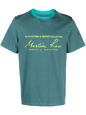 Martine Rose striped logo-print T-shirt - Green