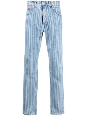 Martine Rose striped straight-leg jeans - Blue