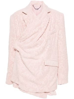 Martine Rose towelling-finish wrap cotton blazer - Pink