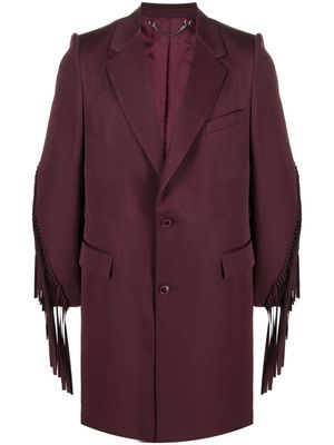 Martine Rose Western fringe-detail coat - Purple