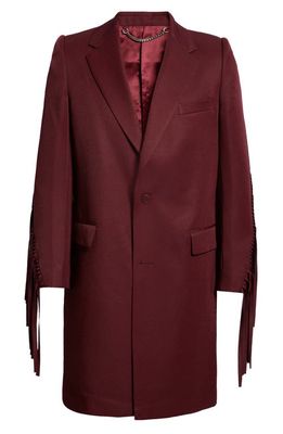 Martine Rose Western Tailored Fringe Trim Jacket in Burgundy