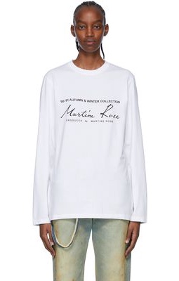 Martine Rose White Cotton Long Sleeve T-Shirt