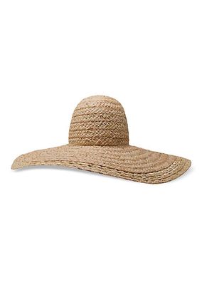Mary Jane Raffia Wide-Brim Sun Hat