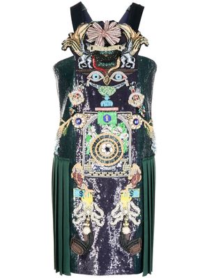 Mary Katrantzou Archival Robot embellished mini dress - Green