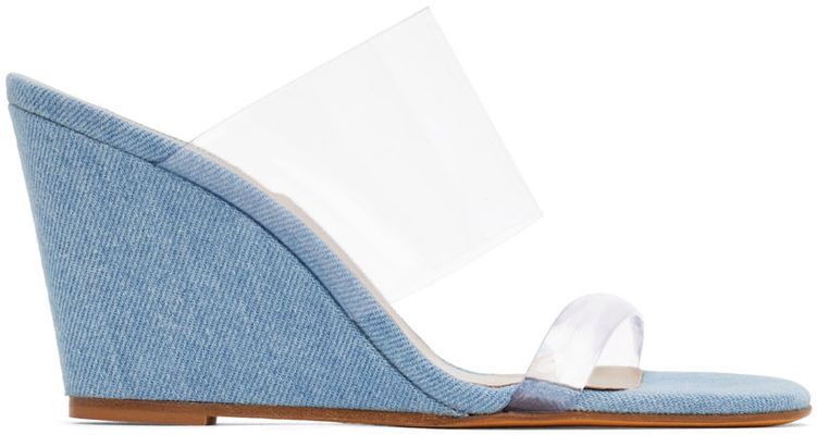 Maryam Nassir Zadeh SSENSE Exclusive Transparent & Blue Olympia Wedge Sandals
