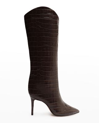 Maryana Croco Stiletto Tall Boots