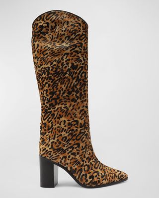 Maryana Leopard Block-Heel Boots