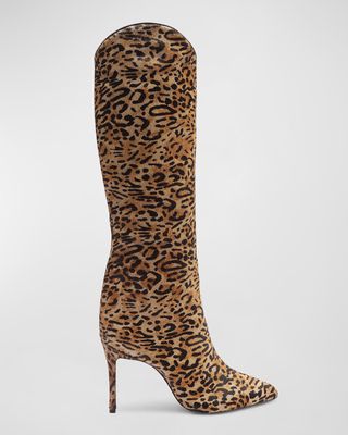 Maryana Leopard Stiletto Knee Boots