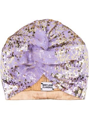 MaryJane Claverol sequin-embellished hair wrap - Purple
