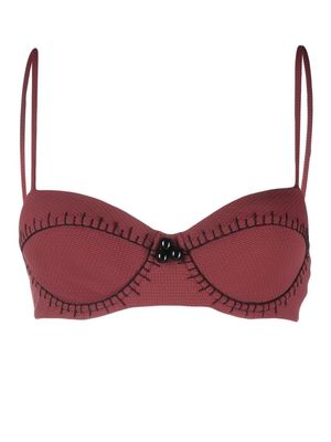Marysia balconette style bikini top - Red