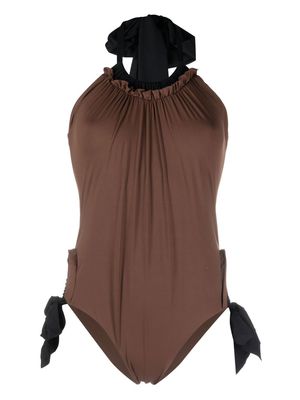 Marysia Bari bow-detail swimsuit - Brown