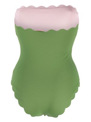 Marysia Chesapeak scalloped strapless swimsuit - Green
