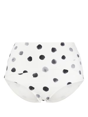 Marysia high-waisted polka-dot bikini briefs - White
