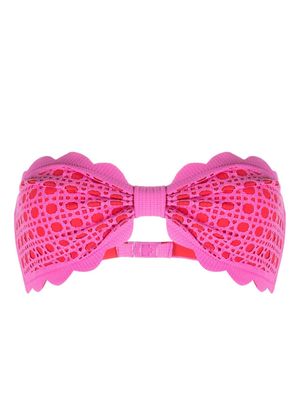 Marysia laser-cut bandeau bikini top - Pink