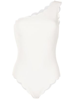 Marysia one-shoulder scalloped bodysuit - White