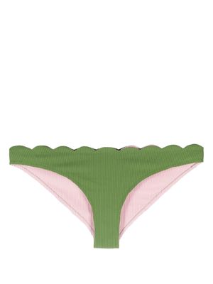 Marysia Santa Barbara scallop-edge bikini bottoms - Green