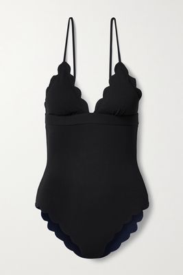 Marysia - Santa Clara Maillot Scalloped Stretch-crepe Swimsuit - Black