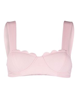 Marysia scallop-edge balconette bikini top - Pink