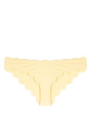 Marysia scalloped-edge detail bikini bottoms - Yellow