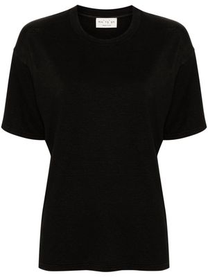 Ma'ry'ya crew-neck linen T-shirt - Black