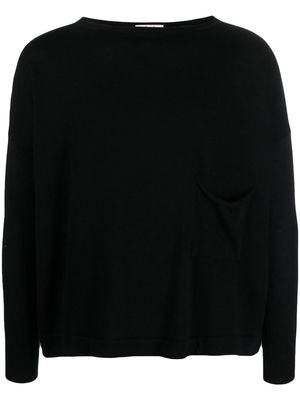 Ma'ry'ya fine-knit cotton sweatshirt - Black