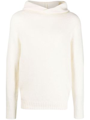Ma'ry'ya merino-cashmere blend hooded jumper - White