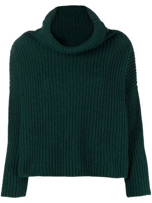 Ma'ry'ya roll-neck ribbed-knit jumper - Green