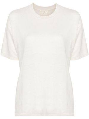 Ma'ry'ya slub-texture T-shirt - Neutrals