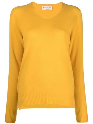 Ma'ry'ya V-neck fine knit jumper - Yellow