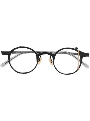 MASAHIROMARUYAMA strap-detail round glasses - Black