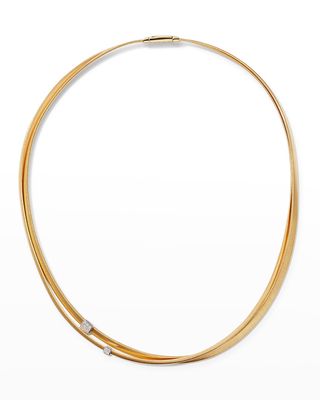 Masai 18K Two-Strand Necklace with Diamond Stations