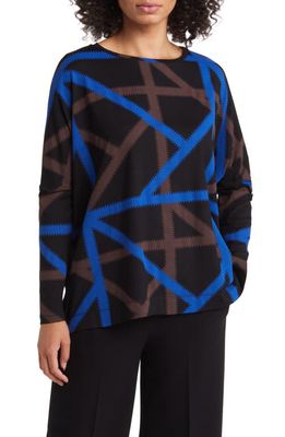Masai Copenhagen Barr Oversize Abstract Print Knit Top in Surf The Web