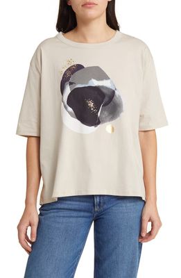 Masai Copenhagen Doreann Foil Cotton Graphic T-Shirt in Silver Cloud