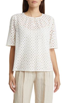 Masai Copenhagen Doris Eyelet Blouse in Cream