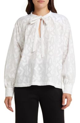 Masai Copenhagen Dortea Long Sleeve Jacquard Top in White