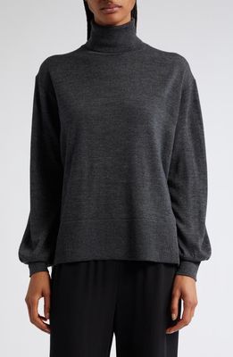 Masai Copenhagen Fadima Turtleneck Wool Sweater in Dark Grey Melange