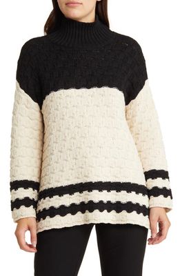 Masai Copenhagen Famosi Turtleneck Sweater in Whitecap/Black