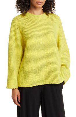 Masai Copenhagen Farus Crewneck Wool Blend Sweater in Green Sheen