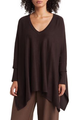 Masai Copenhagen Fosna Long Sleeve Drape Sweater in Coffee Bean